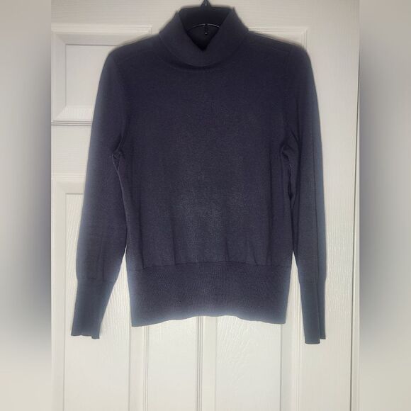 Banana Republic M Petite LeadGray Lsl Turtleneck SILKCASHMEREBlend Women Sweater - Picture 1 of 6